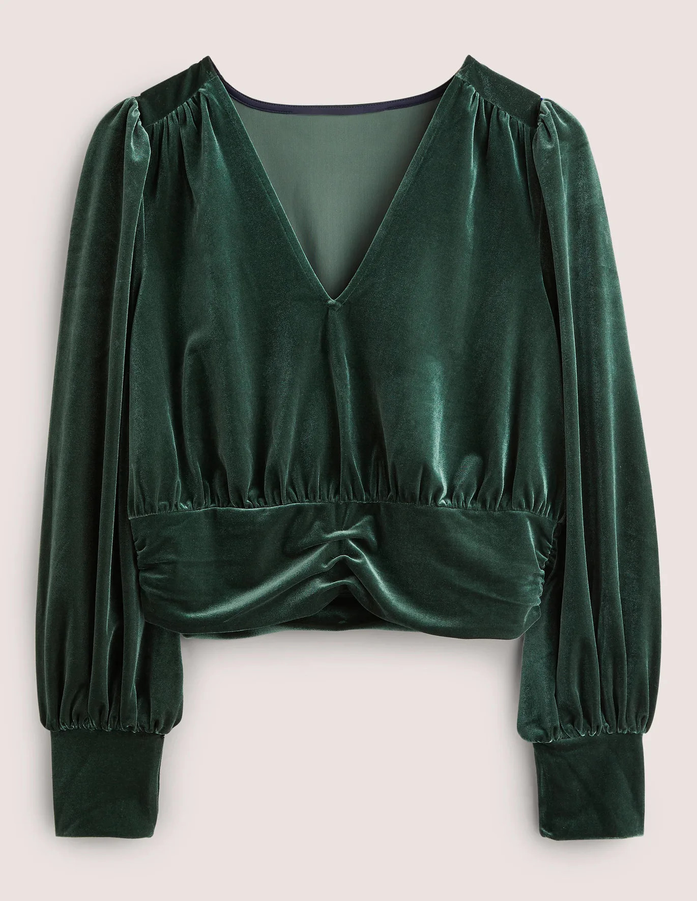 Cropped Velvet Blouson Top | Boden (US)