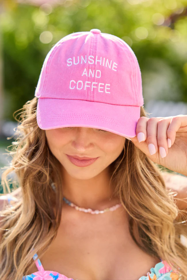 Sunshine And Coffee Pink Hat | Pink Lily