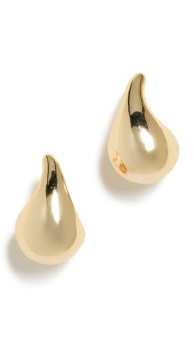 By Adina Eden Women's Solid Curved Teardrop Hoop Earrings, Gold, One Size | Amazon (US)