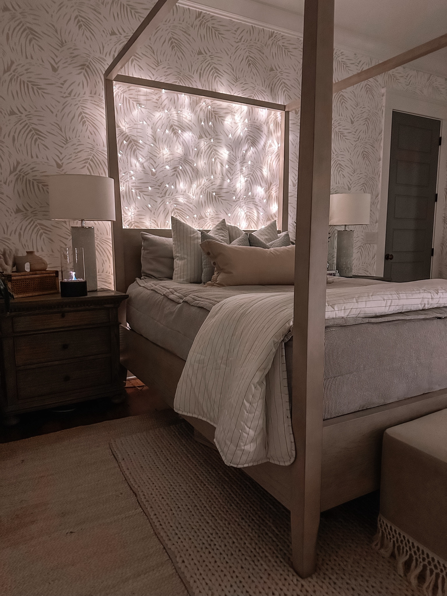 How to make your guest room more cozy for the holidays. These curtain lights are under $15 and make the biggest difference in a bedroom. All bedding is from Beddy’s  

#LTKSeasonal #LTKHoliday #LTKhome