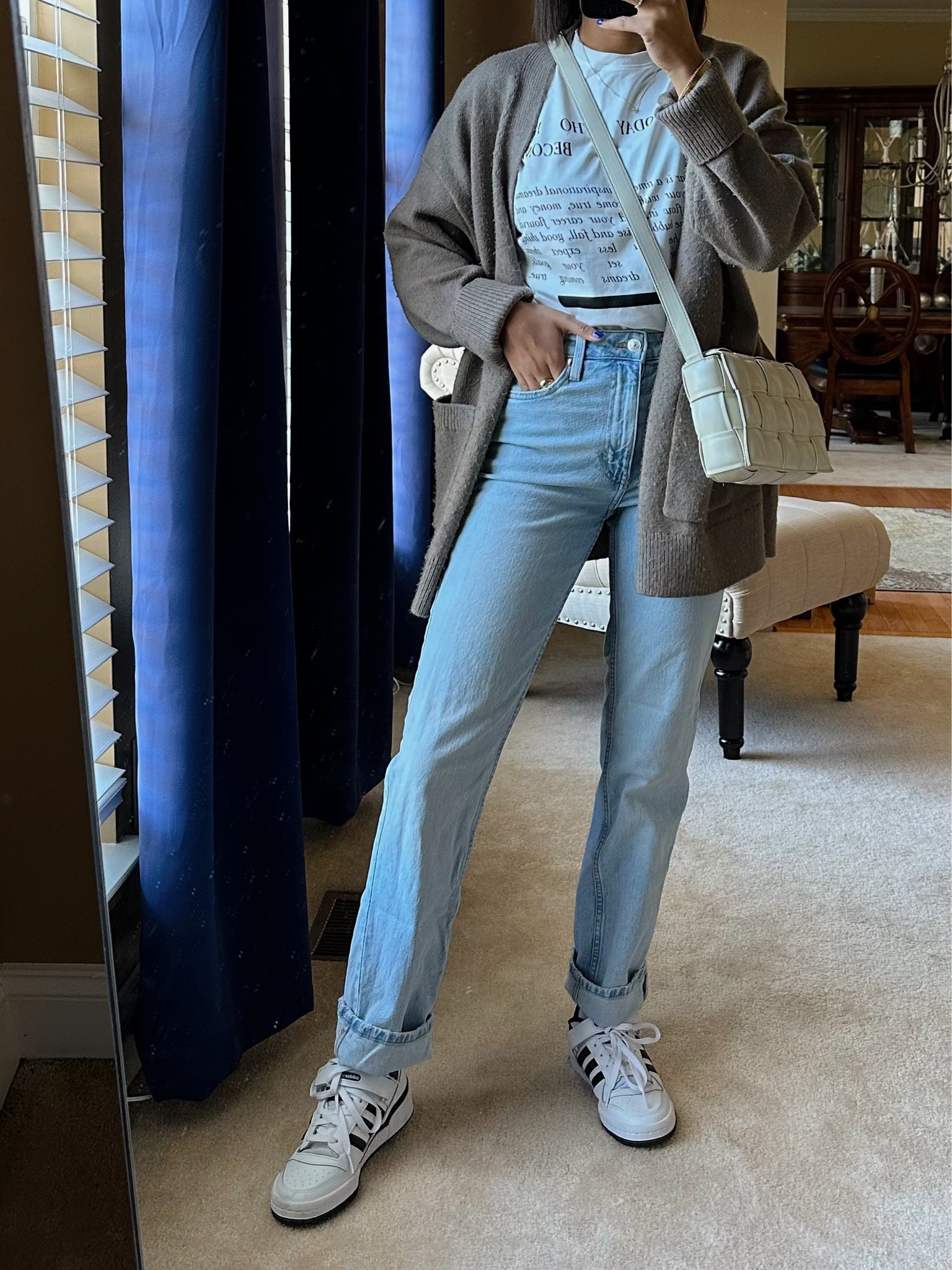 Casual outfit, outfit inspiration, light denim, adidas forum low

#LTKstyletip #LTKsalealert #LTKunder50