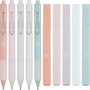 BLIEVE - Aesthetic Highlighters and Gel Pens With Soft Ink And Tip, No Bleed Dry Fast Easy to Hol... | Amazon (US)