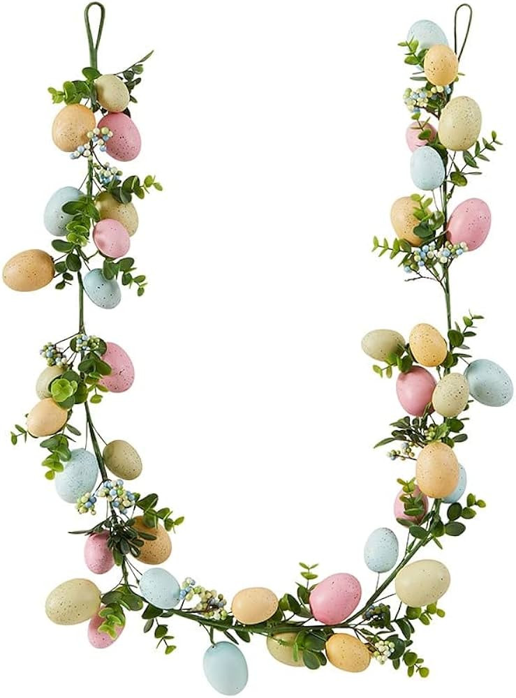 60" Floral and Egg Garland - Easter Holiday Decoration for Mantle or Door | Amazon (US)