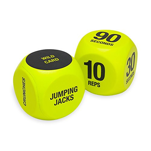 SPRI Exercise Dice (6-Sided) - Game for Group Fitness & Exercise Classes - Includes Push Ups, Squats, Lunges, Jumping Jacks, Crunches & Wildcard (Includes Carrying Bag) | Amazon (US)