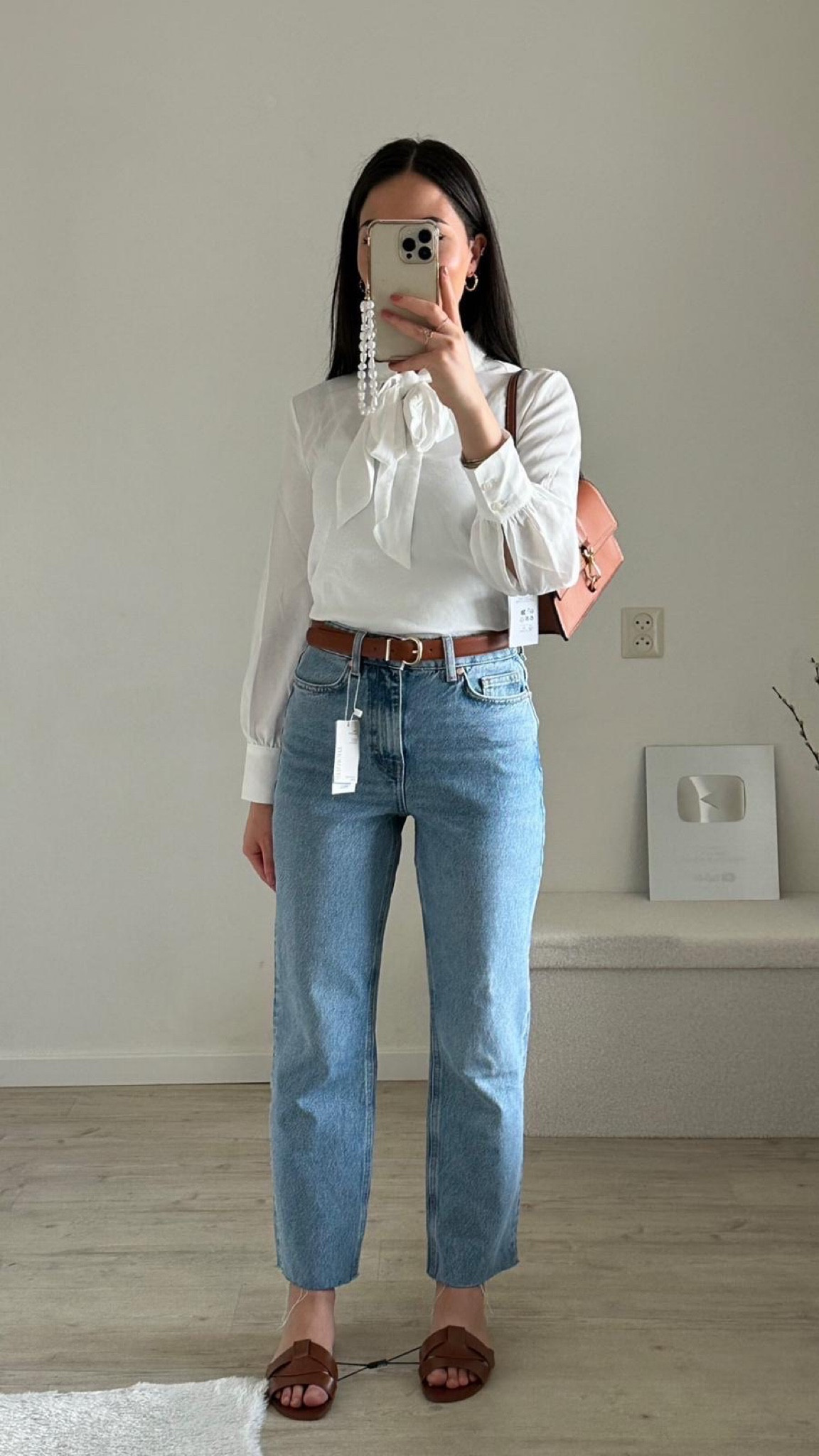White lace flowy blouse and denim jeans inspo look 🤍

outfit inspiration, ootd, summer style, effortlessly chic, H&M, hmme, Mango, leather brown belt, blue high waist straight denim jeans, Pull & Bear, brown flat sandals, small brown shoulder bag, trendy, & Other Stories, strap leather sandals, brown accessories, Jacquemus tote bag, Miinto, Netherlands.

#LTKSeasonal #LTKeurope #LTKstyletip