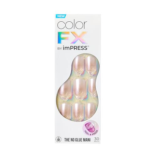 KISS colorFX by imPRESS Press On Nails, ‘Connection’, Solid White, Short Squoval, IMPROVED adhesive, Up to 10-Day Hold, Nail Kit Includes 30 Fake Nails, Prep Pad, Manicure Stick, Mini Nail File | Amazon (US)