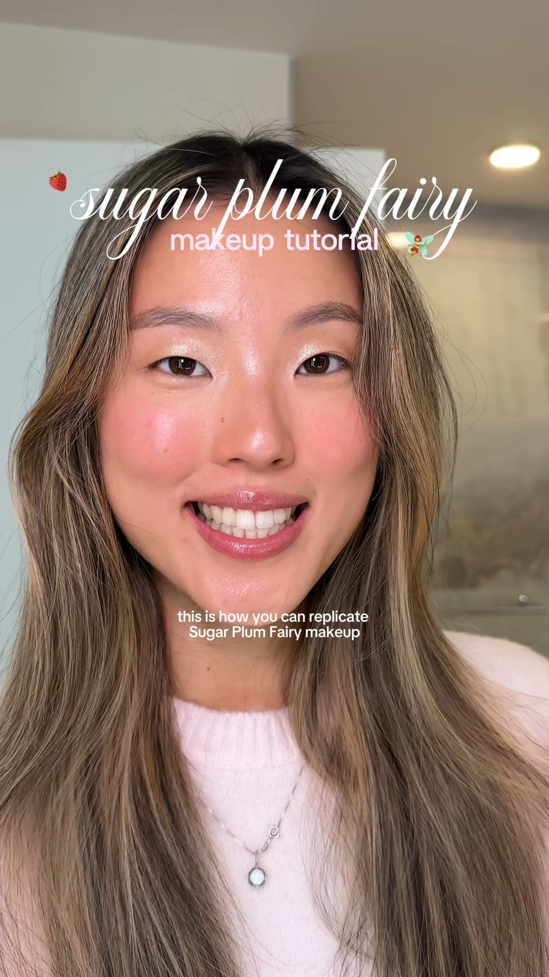 sugar plum fairy makeup tutorial! 

shades: 
saie glowy super gel in star glow 
makeup forever hd skin foundation in 1N14
saie beauty dew bronze in sand 
saie beauty dew blush in baby 
patrick ta beauty highlight crème duo in baby 
nars concealer in crème brûlée
huda beauty easy bake powder in cherry blossom cake 
patrick ta beauty major dimension eye illusion eyeshadow in your dreams 
nars light reflecting mist
rhode lip tint in jellybean 

winter makeup, winter makeup tutorial, makeup on asian skin, asian girl makeup tutorial, sugar plum fairy makeup

#LTKgrwm #LTKFindsUnder50 #LTKBeauty