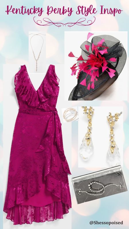 Love the color of this dress from WHBM. It’s perfect for a Derby party or to wear for a summer event / party or a wedding guest outfit. The fascinator headband is from Amazon. I like the bright feathers and details on the fascinator that pick up the color of the dress. The crystal earrings and metallic clutch are Alexis Bittar. 

#LTKstyletip #LTKsalealert #LTKover40