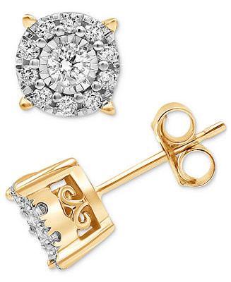 Diamond Stud Earrings (1/3 ct. t.w.) in 14k White, Yellow or Rose Gold - Macy's | Macy's