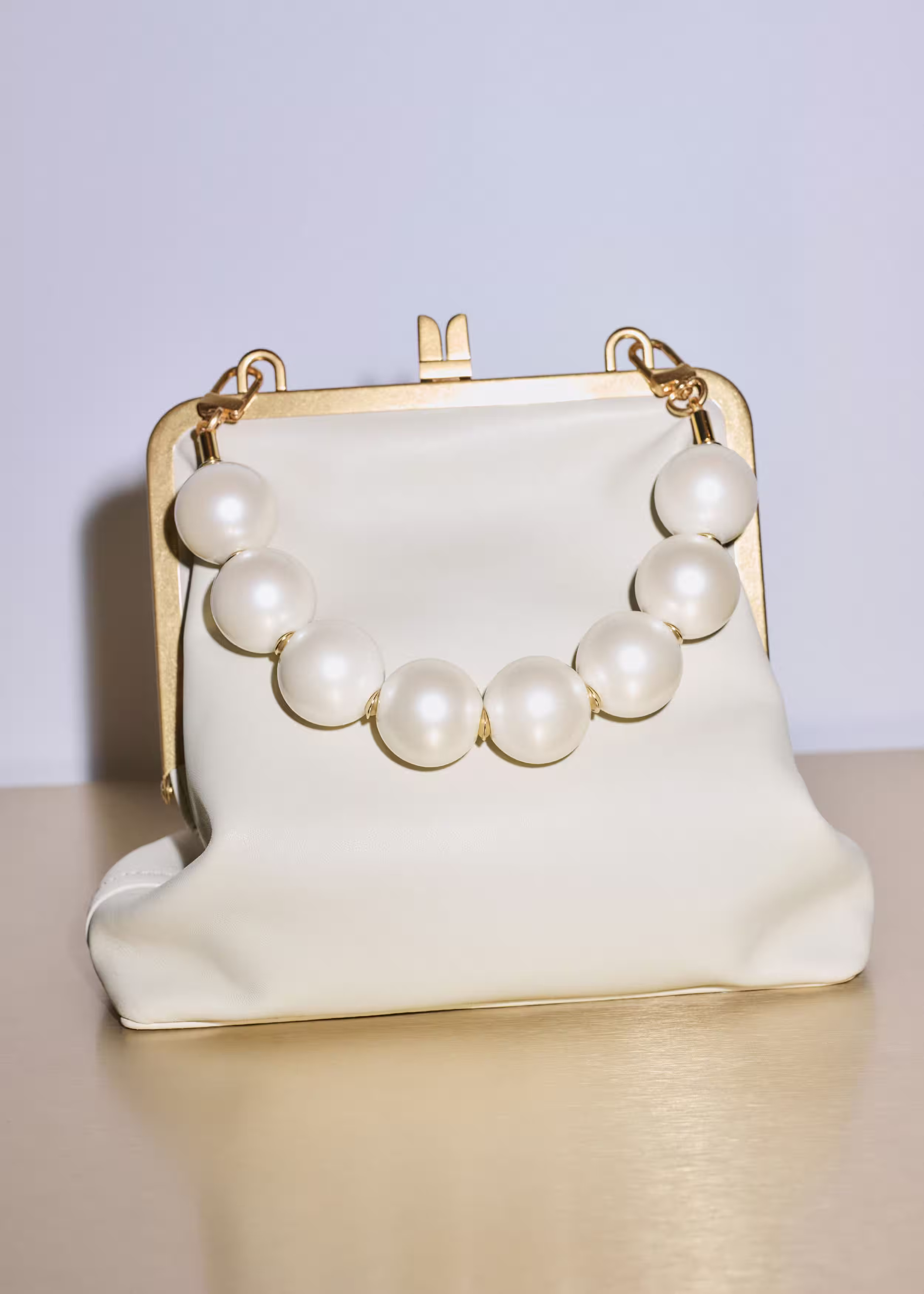 Faux Pearl Handle Bag Nappa Leather | ME+EM Global (Excluding US)