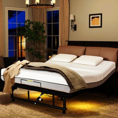 Adjustable Bed Base Frame Queen Bed Frame With Head And Foot Incline Wireless Remote 4 Ports Usb, Under-Bed Nightlights, Zero Gravity Quiet Motor Quee | Wayfair North America