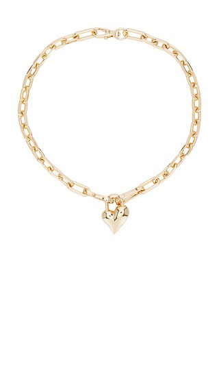 Padlock Heart Pendant Necklace in Gold | Revolve Clothing (Global)