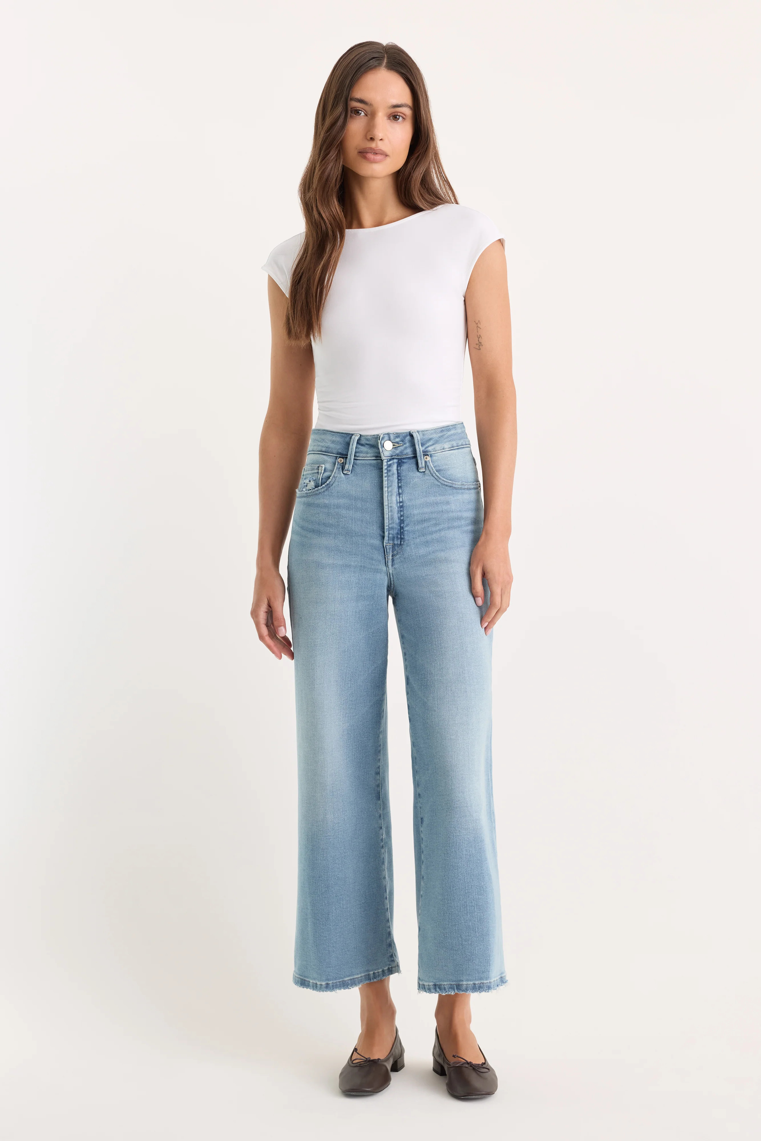 SOFT TECH GOOD WAIST PALAZZO CROPPED JEANS | INDIGO1225 - GOOD AMERICAN | Good American