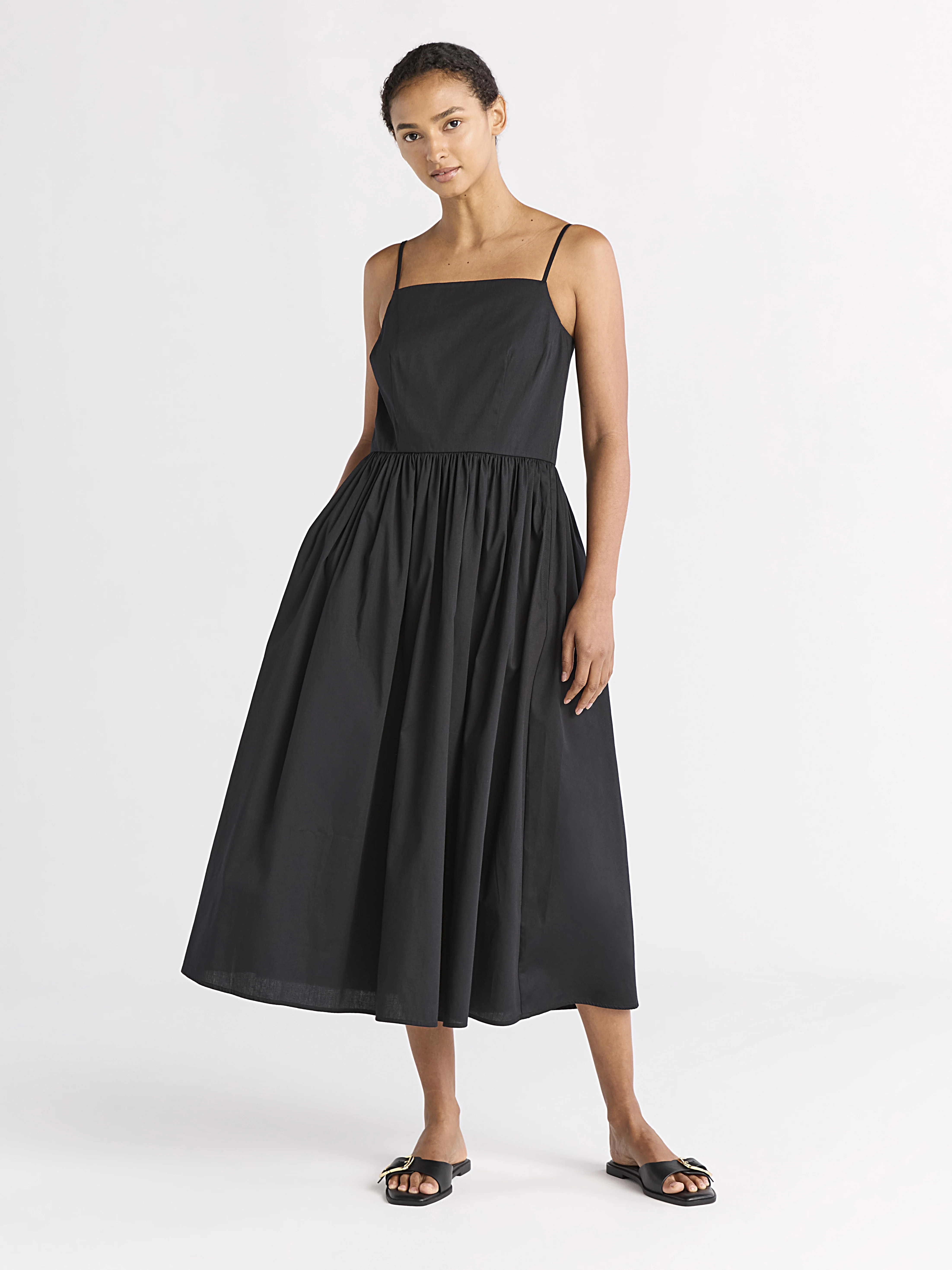 Free Assembly Women's Sleeveless Square Neck Midi Dress, Sizes XS-XXL | Walmart (US)