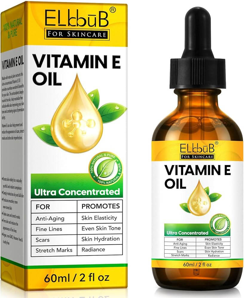 ELBBUB Premium Vitamin E Oil - Ultra Concentrated - Moisturizes, Improves Appearance of Scars & S... | Amazon (US)