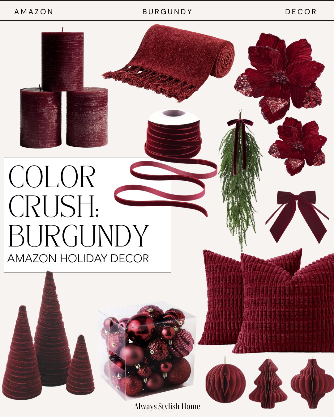 color crush: burgundy finds for the holiday season. 

 #LTKHoliday #LTKSeasonal #LTKHome