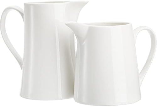 WUWEOT 2 Pack Porcelain Creamer Pitcher, 20OZ+15OZ Coffee Milk Creamer Pitcher Syrup Pitcher Hone... | Amazon (US)