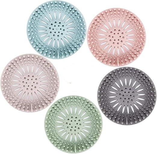 Amazon.com: Hair Catcher Durable Silicone Hair Stopper Shower Drain Covers Easy to Install and Cl... | Amazon (US)