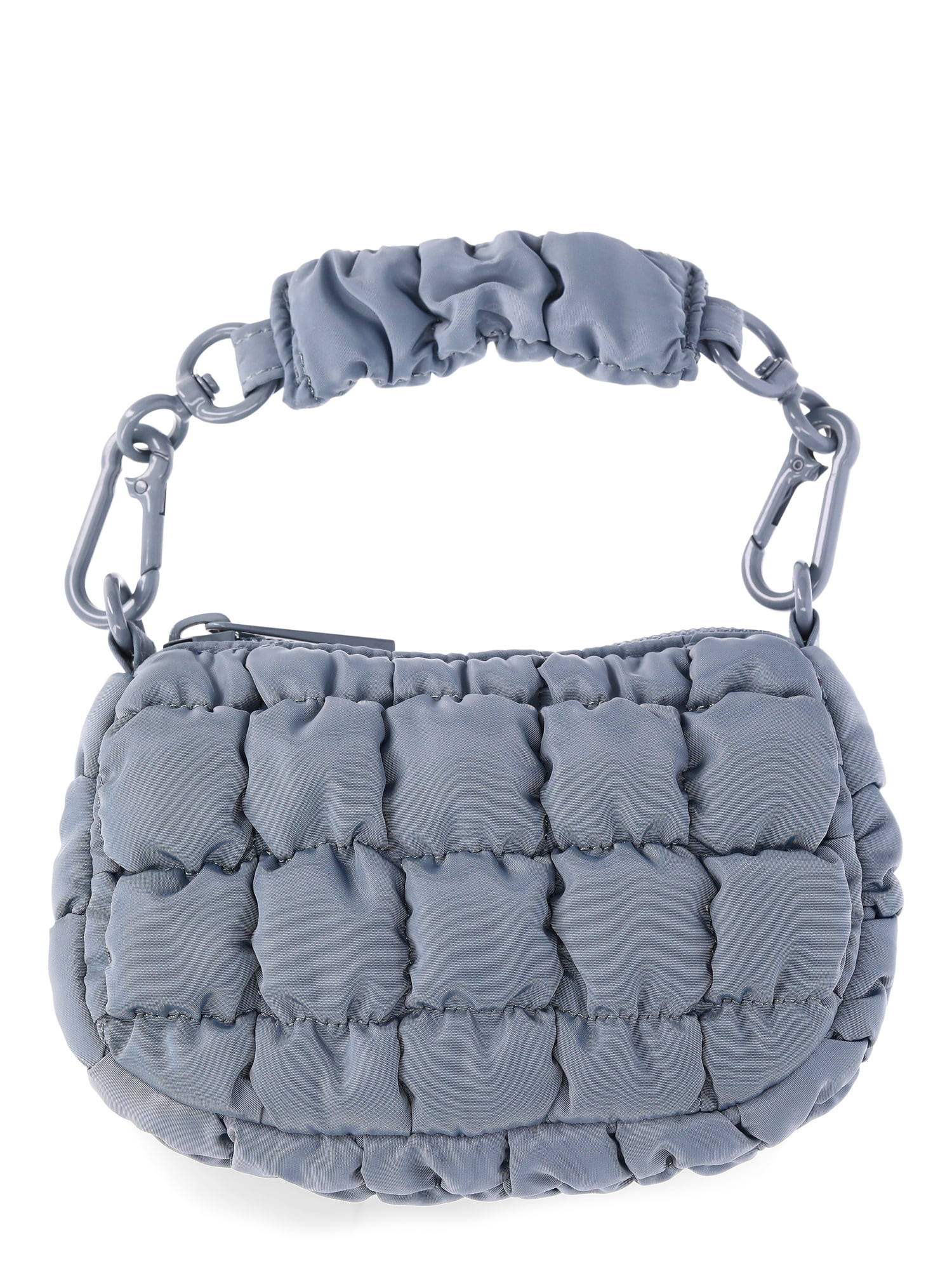 No Boundaries Women's Mini Quilted Hobo Bag Charm, Platinum | Walmart (US)