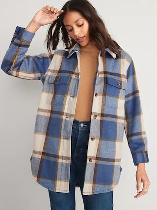 Plaid Soft-Brushed Utility Shacket for Women | Old Navy (CA)