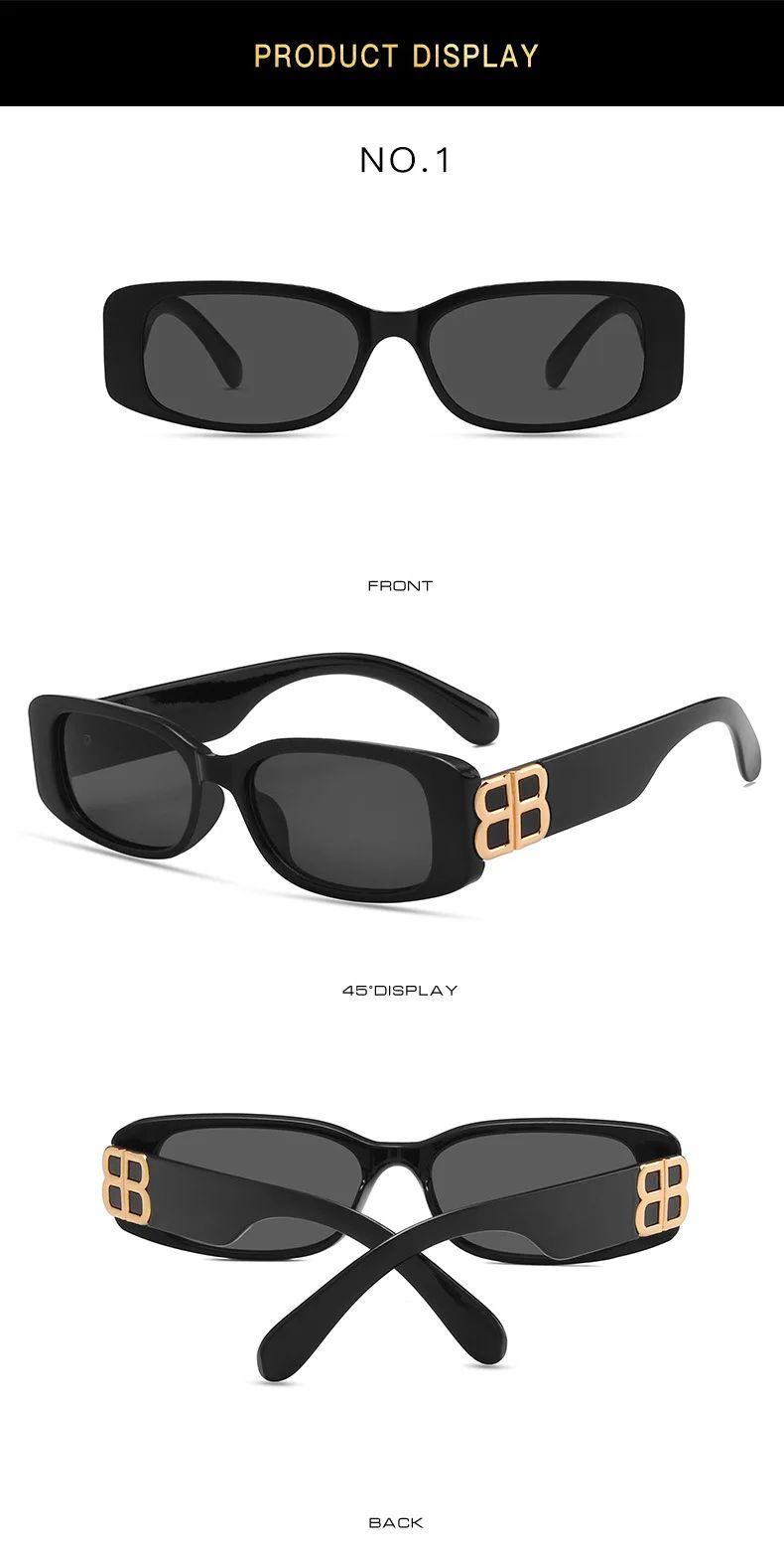 3.81US $ |2022 nova mulher óculos de sol quadrados do vintage marca designer feminino óculos de... | Ali Express BR