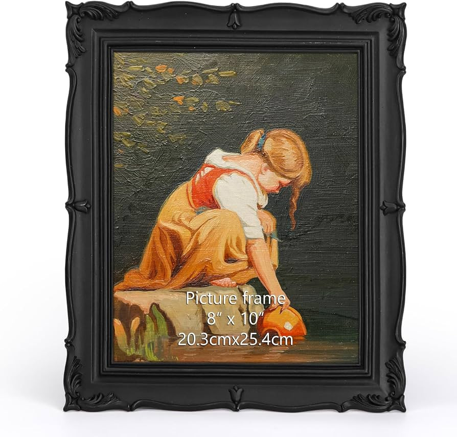PHAREGE Vintage 8x10 Black Picture Frame, Ornate 5x7 Picture Frame with Mat or 8x10 Photo Frame w... | Amazon (US)