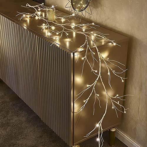 Birchlitland Birch Garland Lights 6FT 48 LED Battery Operated - Lighted Twig Vine with Timer for ... | Amazon (US)