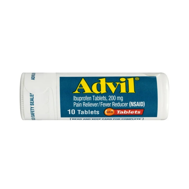 Advil Pain Reliever and Fever Reducer Coated Tablets, Ibuprofen 200 mg Pain Relief, 10 Count | Walmart (US)