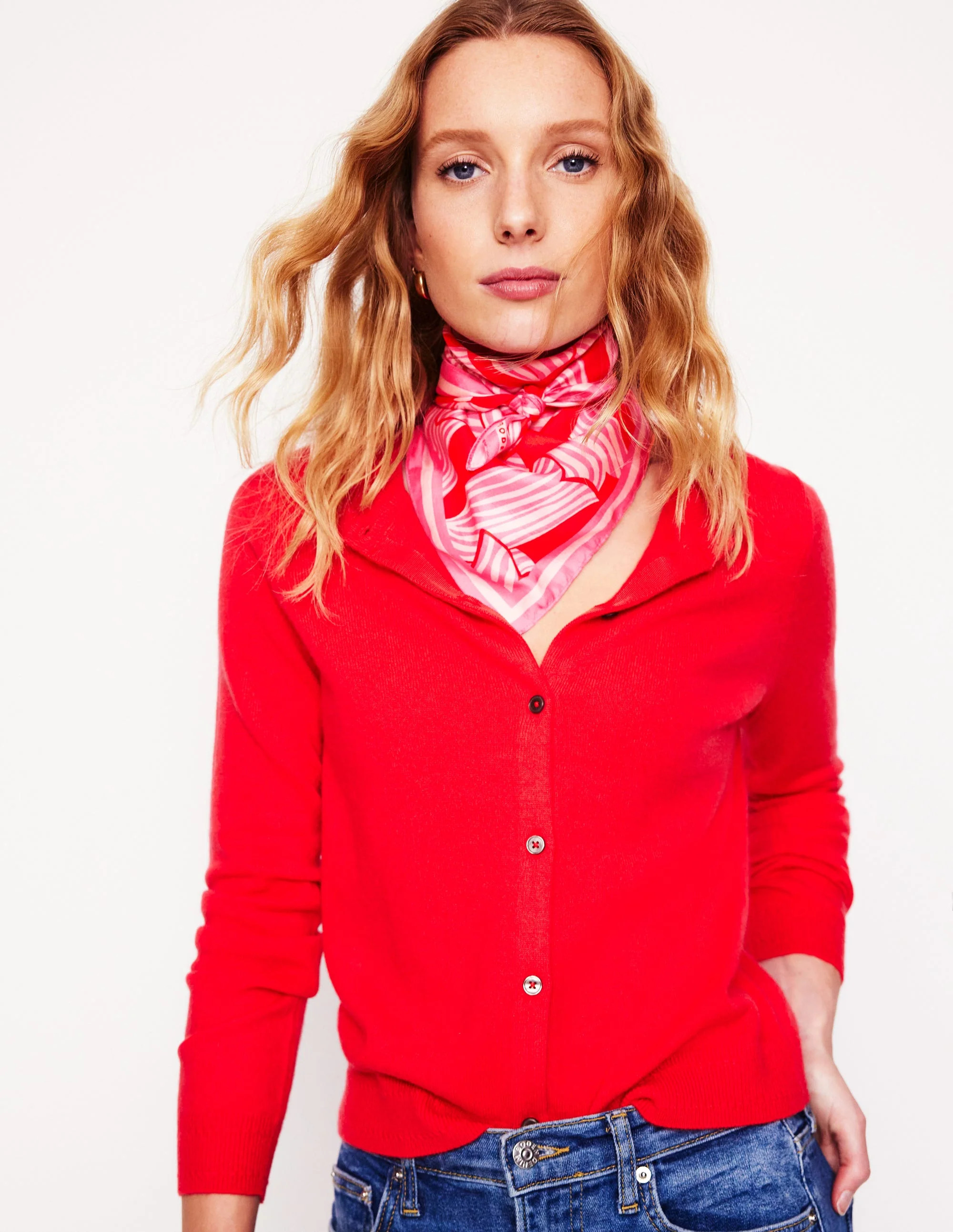 Silk Square Scarf-Conversational Bow Scatter | Boden (US)