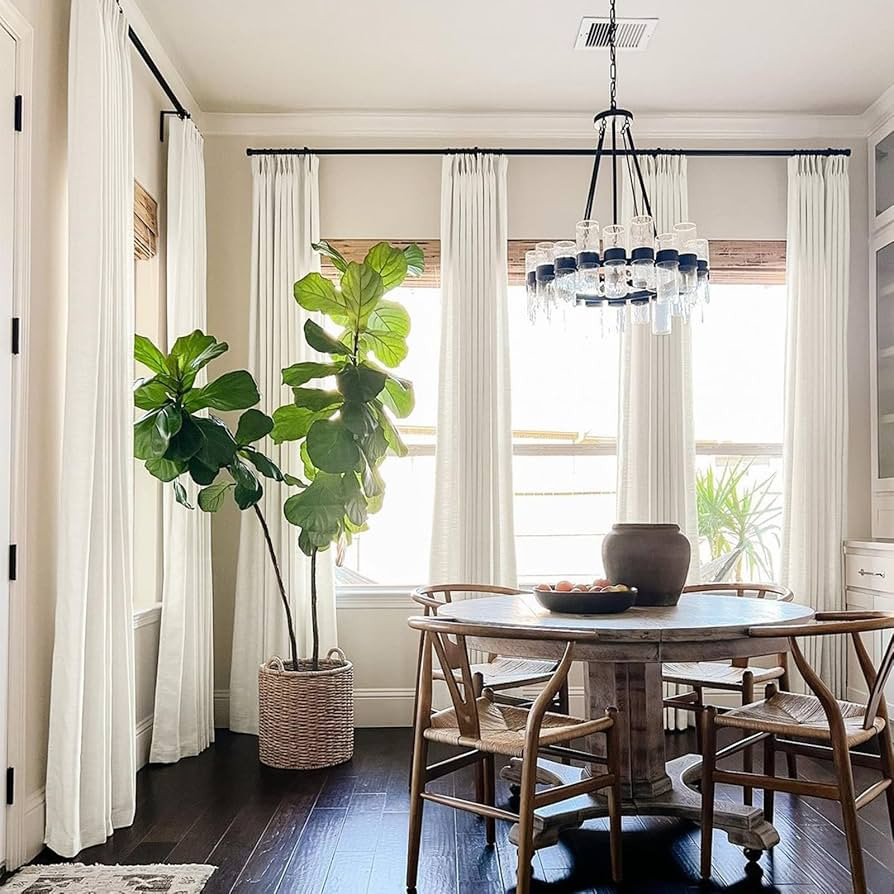 TWOPAGES 52 W x 96 L inch Pinch Pleat Unlined Darkening Drape Faux Linen Curtain Drapery Panel fo... | Amazon (US)