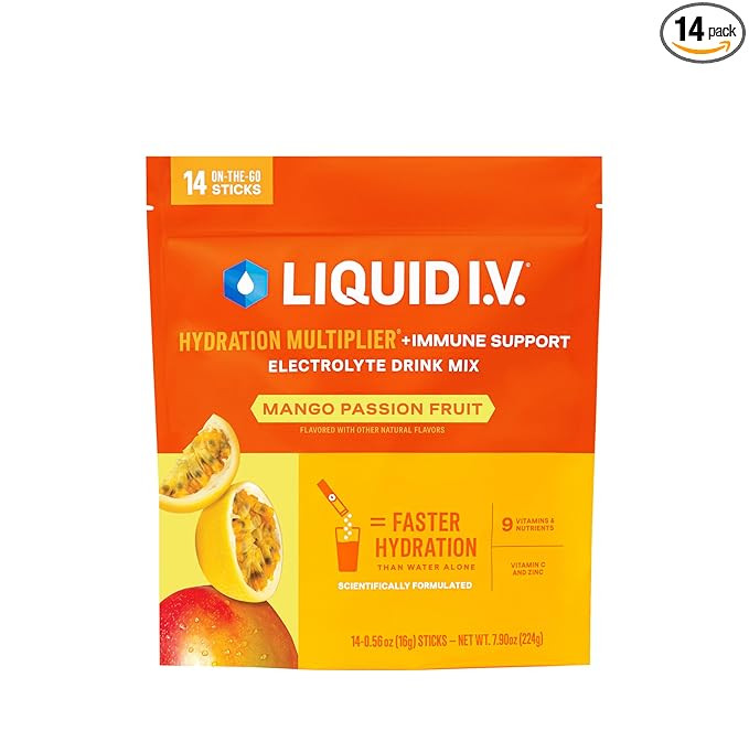 Liquid I.V.® Hydration Multiplier +Immune Support - Mango Passionfruit | Electrolyte Powder Drin... | Amazon (US)