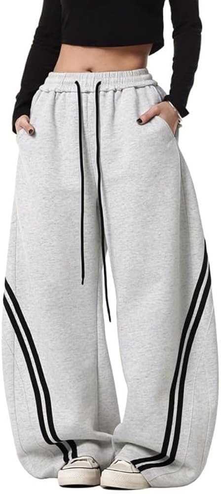Wide Leg Sweatpants for Women Men Baggy Casual Joggers Barrel Sweat Pants Elastic Waist Drawstrin... | Amazon (US)