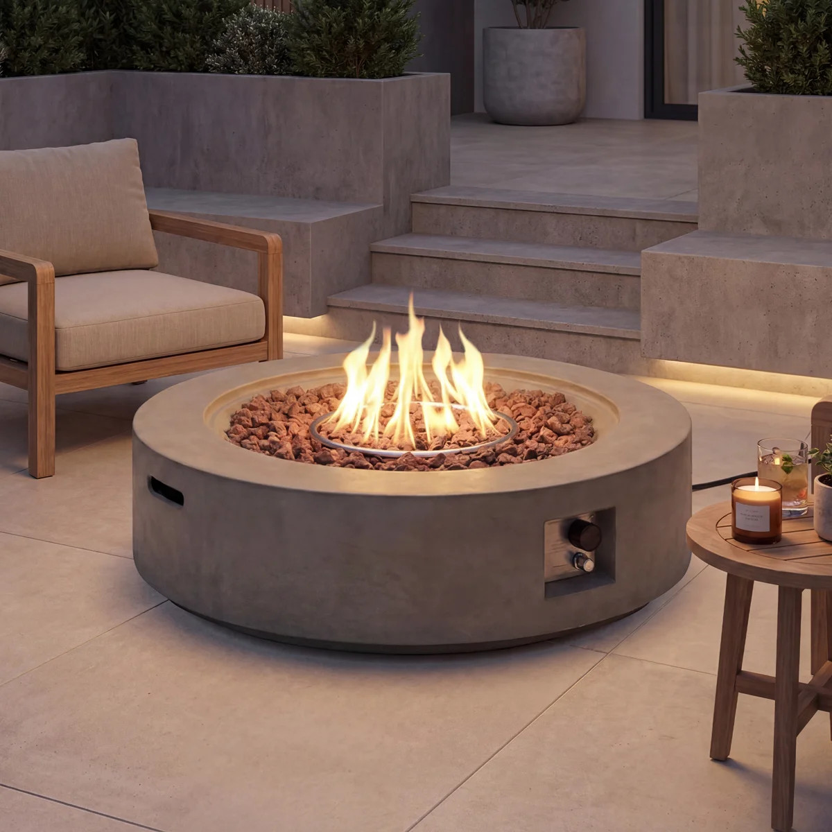 Borgia Concrete Propane Fire Pit Table | Wayfair North America
