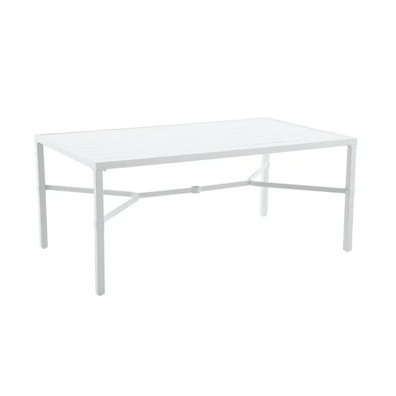 My Texas House Cambria 67" Steel Outdoor Dining Table, White | Walmart (US)