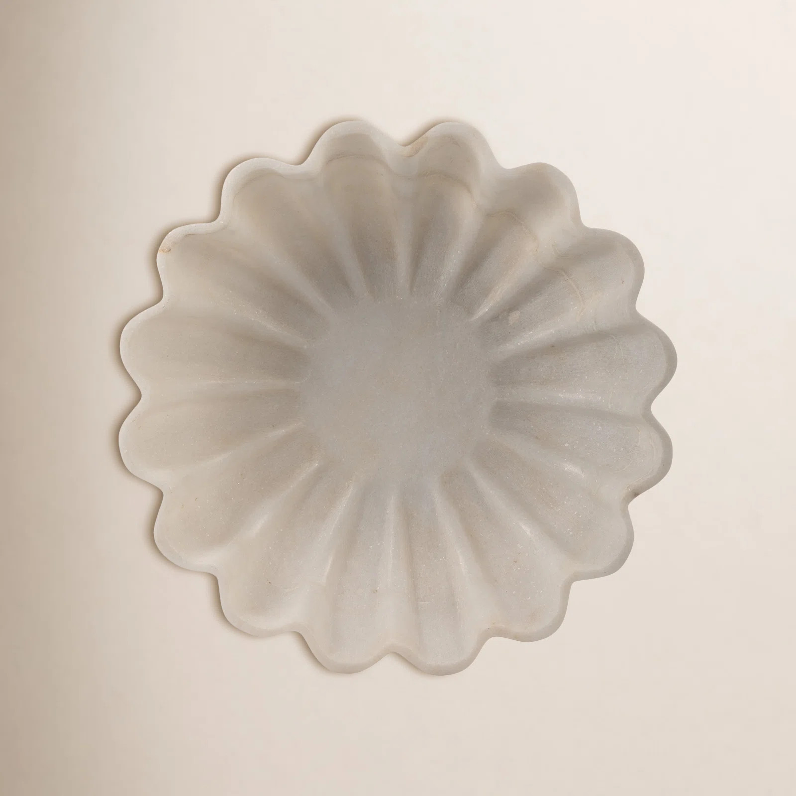 Calvin Marble, 12"D Shell Shaped Plate, White, Round | Wayfair North America