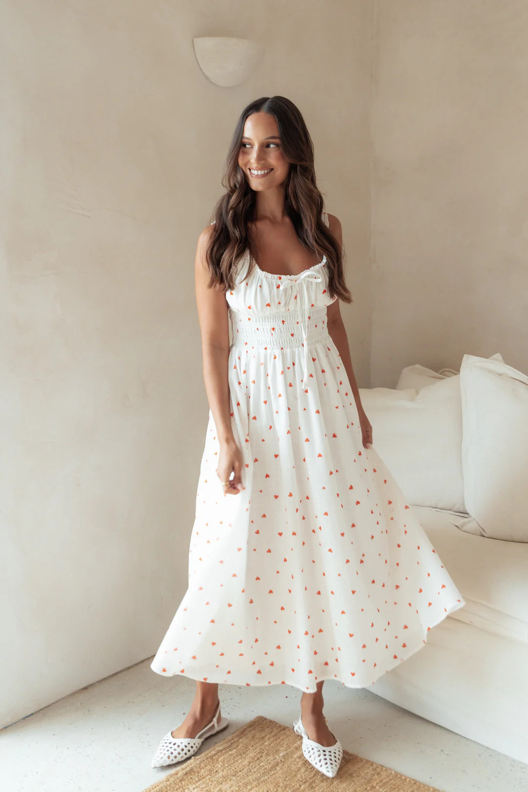 Auguste Midi Dress - Ditsy Heart | Petal & Pup (US)