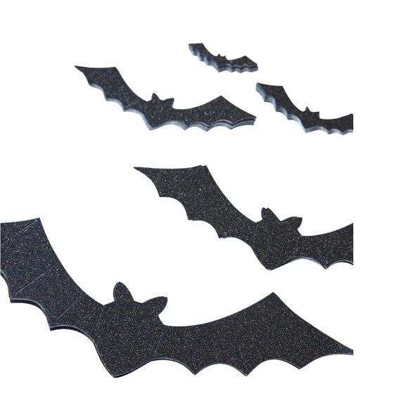 Halloween Bats 50 Count  Black Bats Glitter Bats Halloween - Etsy | Etsy (US)
