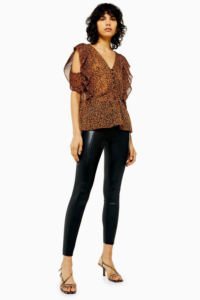 Black Straight Leg Faux Leather Leggings | Topshop UK