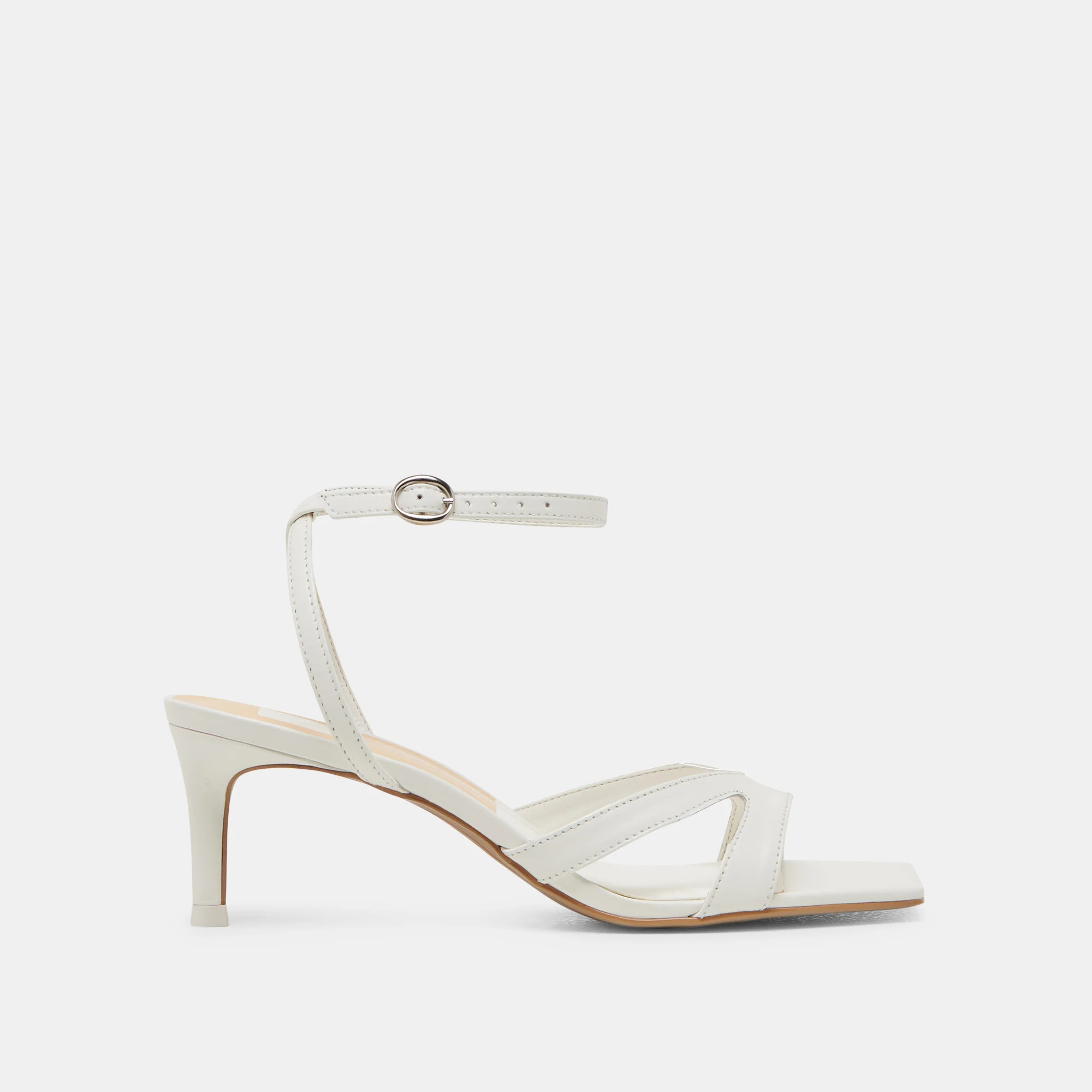 BECKI HEELS TRUE WHITE LEATHER | DolceVita.com