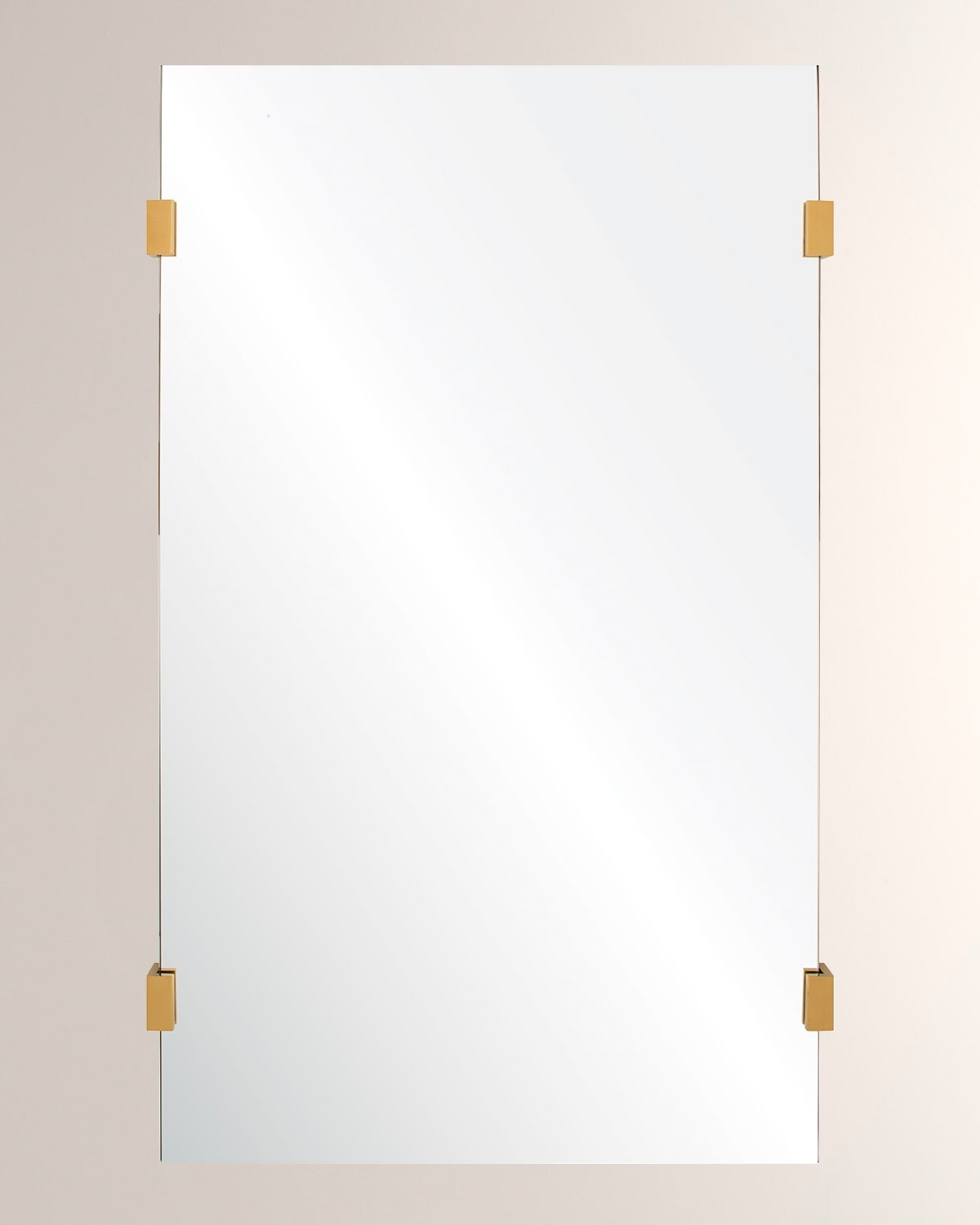 Rectangle Mirror with Burnished Brass Detail | Horchow