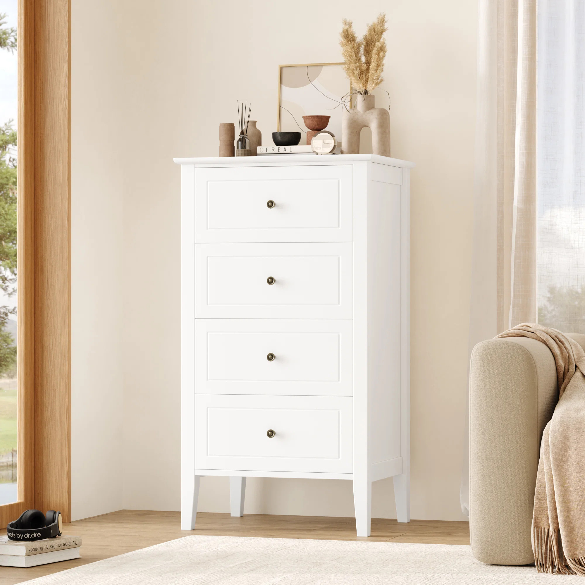 Aloni Wood 4 Drawer 19.7" W Modern Drawer Dresser | Wayfair North America