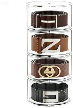 FEMELI Belt Organizer, Acrylic Belt Storage Holder for Closet & Drawer, 4-Layer Stackable Display... | Amazon (US)