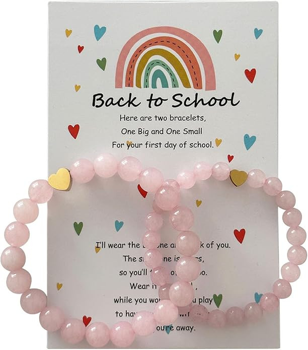 Back to School Bracelets Matching Heart Mommy and Me Wish Strings Bracelet Set First Day of Schoo... | Amazon (US)