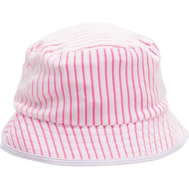 Terry Sun Bucket Hat, Berry Stripe - Shade Critters Hats, Scarves & Gloves | Maisonette | Maisonette