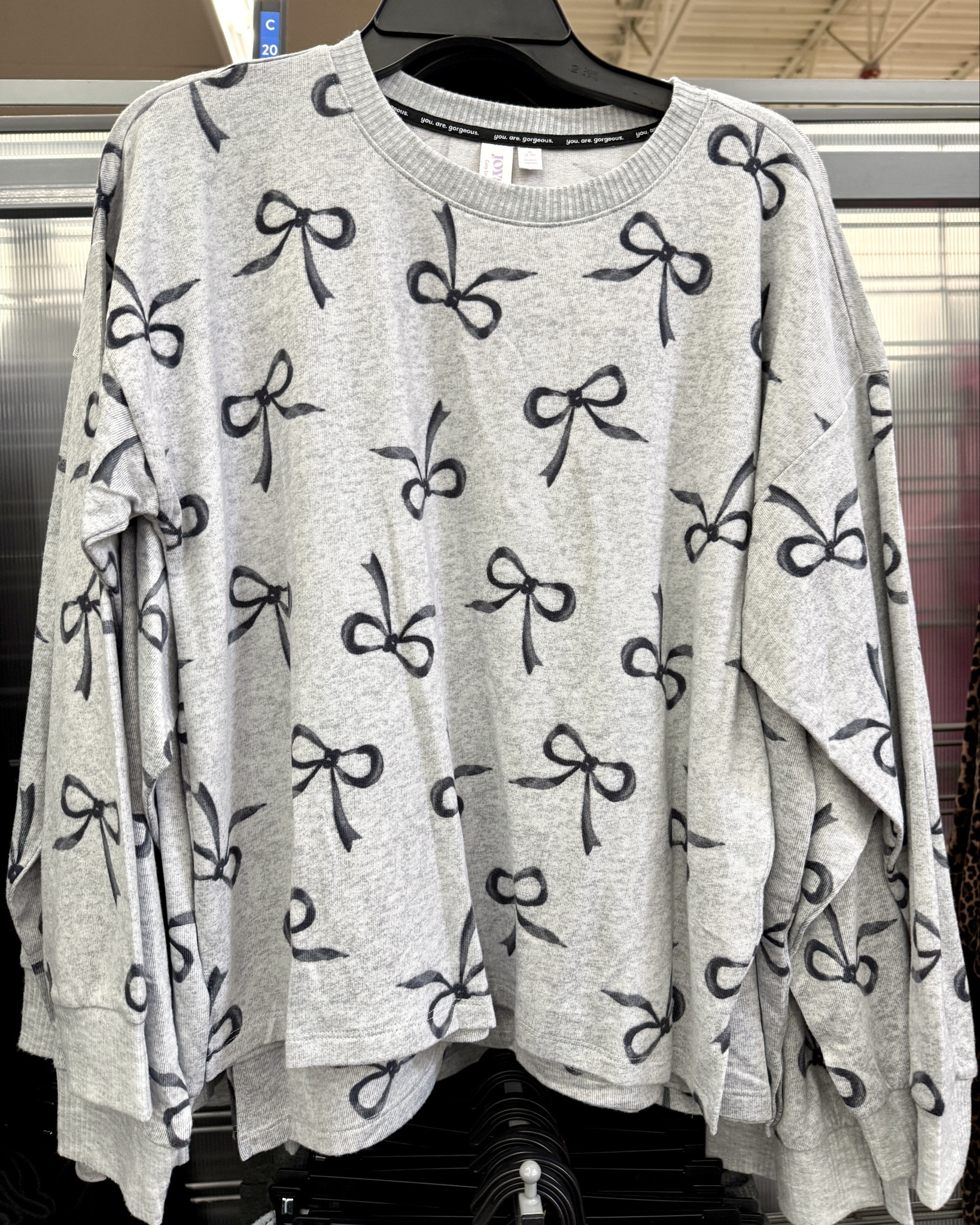 walmart finds cozy pajamas bow print lounge set soft top relaxed pants drawstring bottoms comfy sleepwear winter essentials everyday comfort affordable fashion cute style