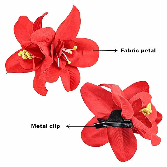 ALIMITOPIA Flower Hair Clip Bohemia Hawaiian Fabric Artificial Orchid Flower Hairpin Barrette Hea... | Amazon (US)