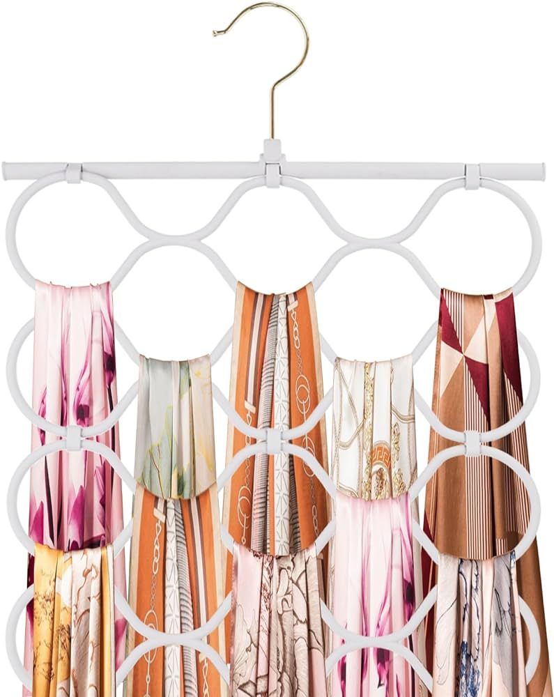 BigOtters Scarf Hanger, 14x19inch Multiple Purpose Holder for Closet 18 Loop Organizer for Tie Be... | Amazon (US)