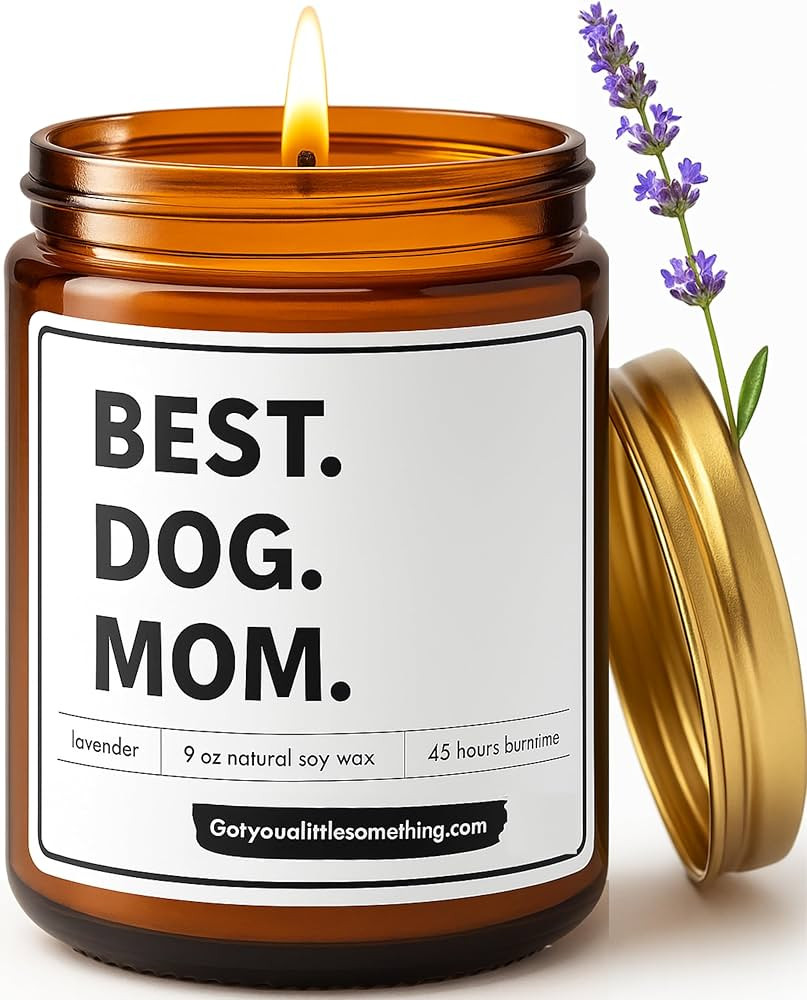Best Dog Mom Scented Candle | Lavender Vanilla, 100% Soy Wax, Long Burn Time | Dog Mom Gifts for ... | Amazon (US)