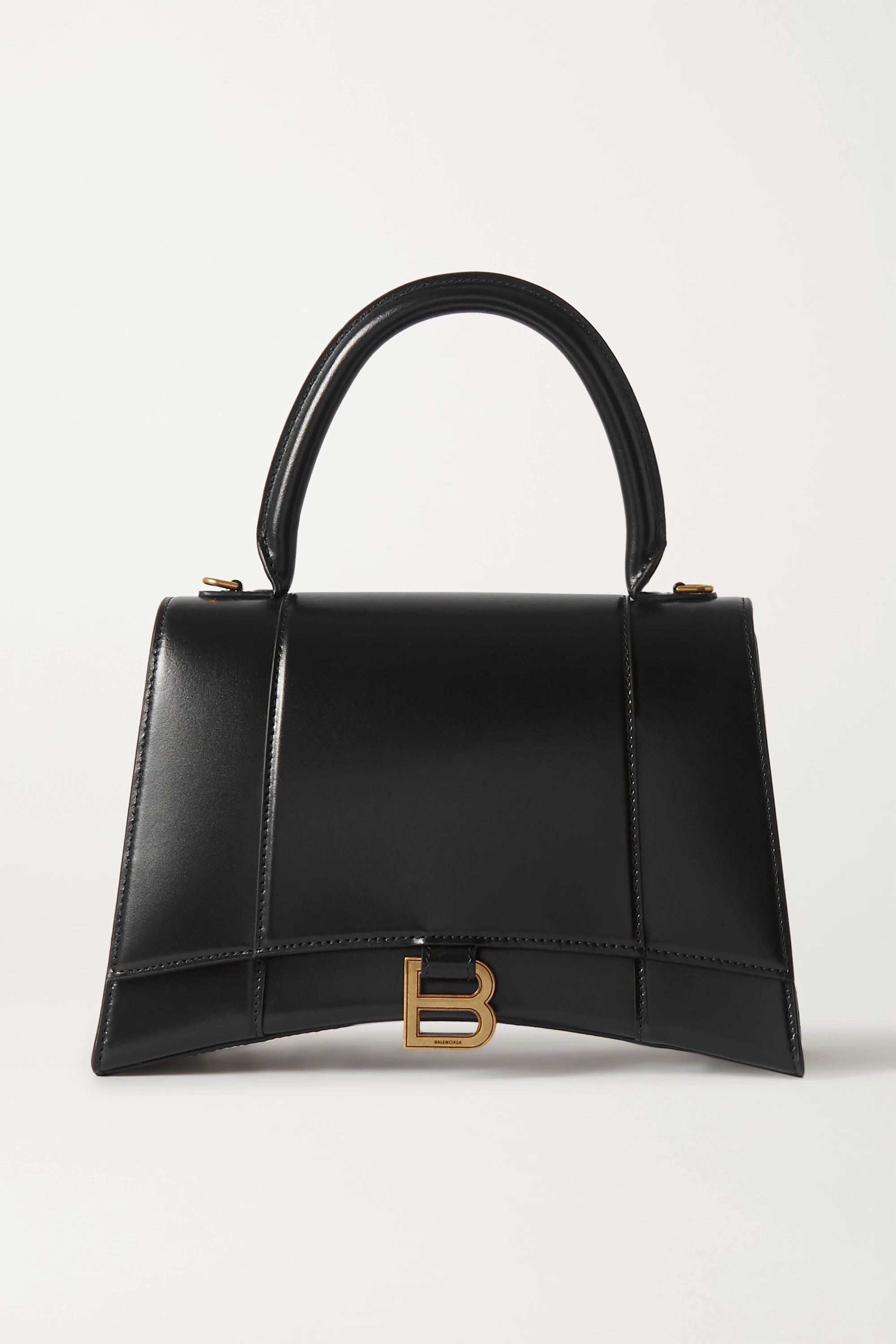 Black Hourglass medium glossed-leather tote | Balenciaga | NET-A-PORTER | NET-A-PORTER (UK & EU)