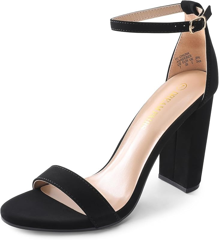 DREAM PAIRS Women's Hi-Chunk High Heel Pump Sandals | Amazon (US)